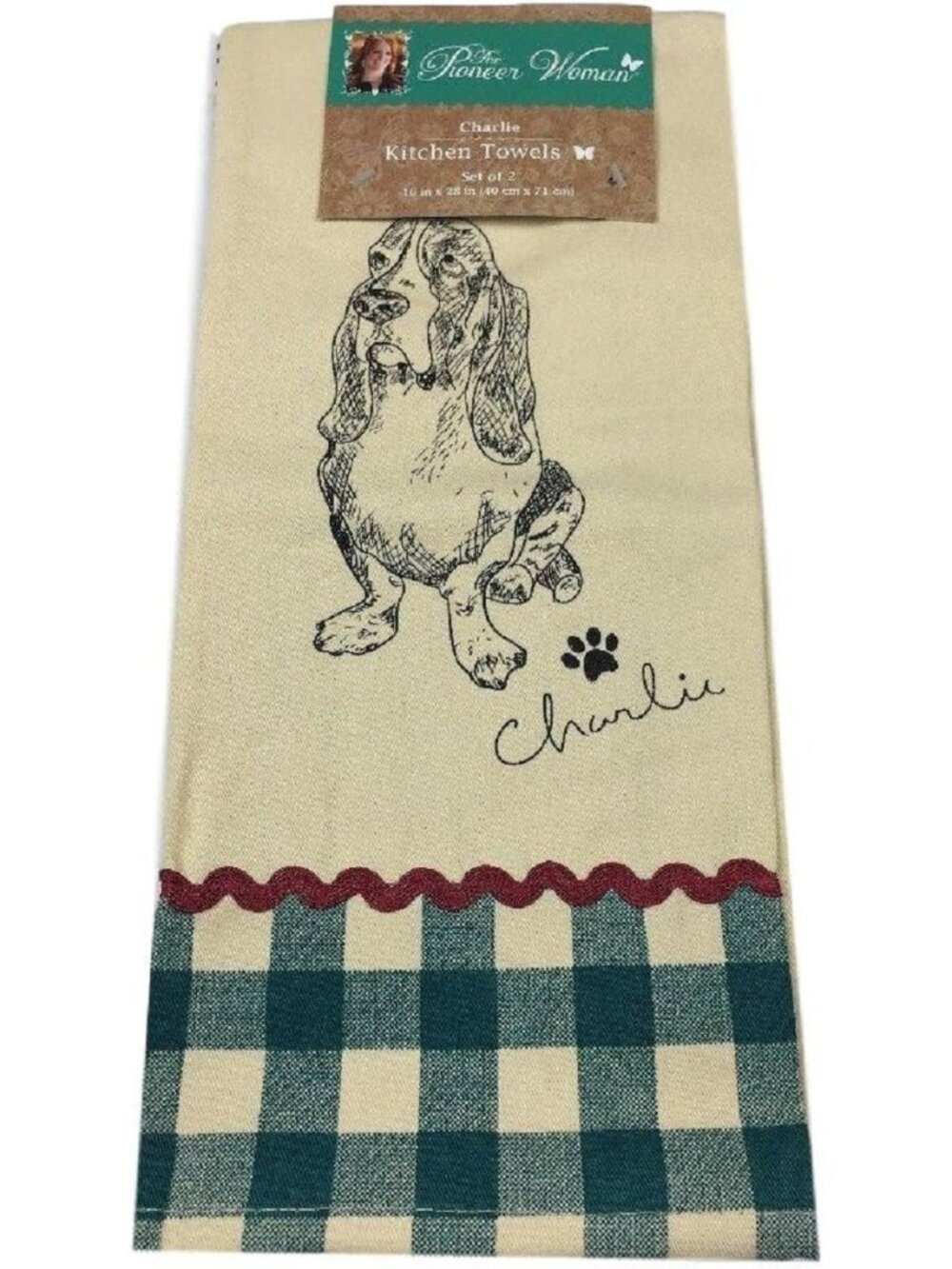 The Woman Pioneer Home White Set 2 Piece Cotton Charlie Kitchen Cloth Towel